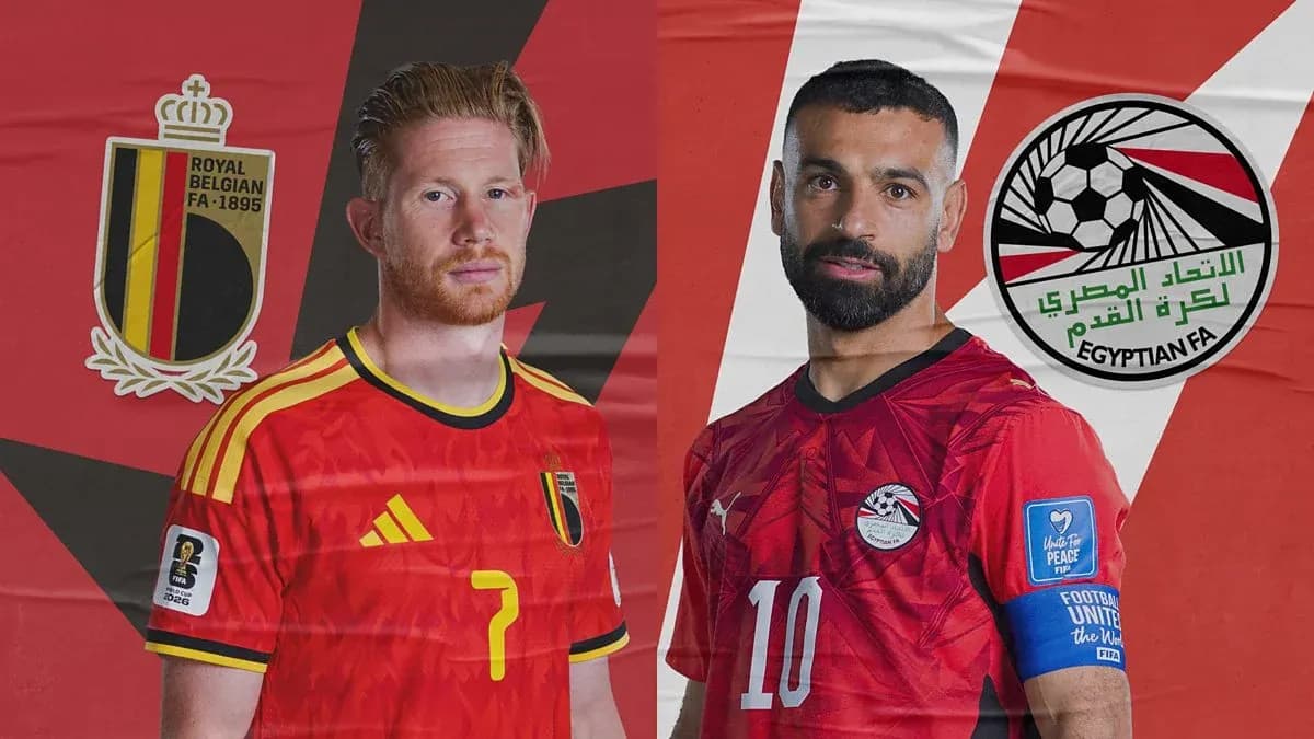 Jugadores de Bélgica y Egipto en la Copa Mundial Jugadores de Bélgica y Egipto en la Copa Mundial