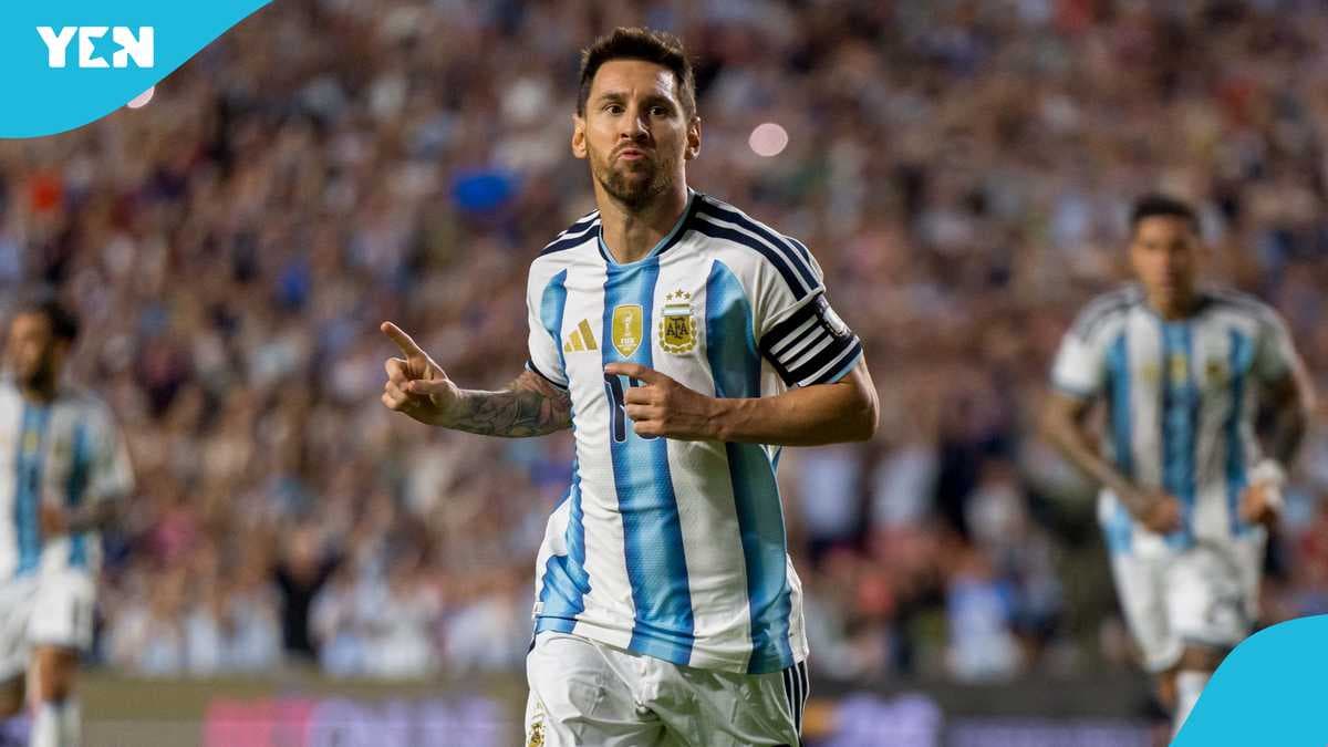 Lionel Messi celebrando un gol con la selección argentina Lionel Messi celebrando un gol con la selección argentina