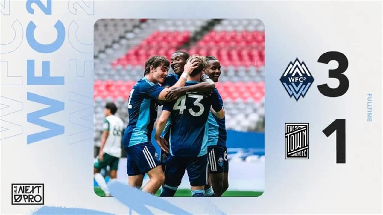 Jugadores del Vancouver Whitecaps II celebrando un gol Jugadores del Vancouver Whitecaps II celebrando un gol