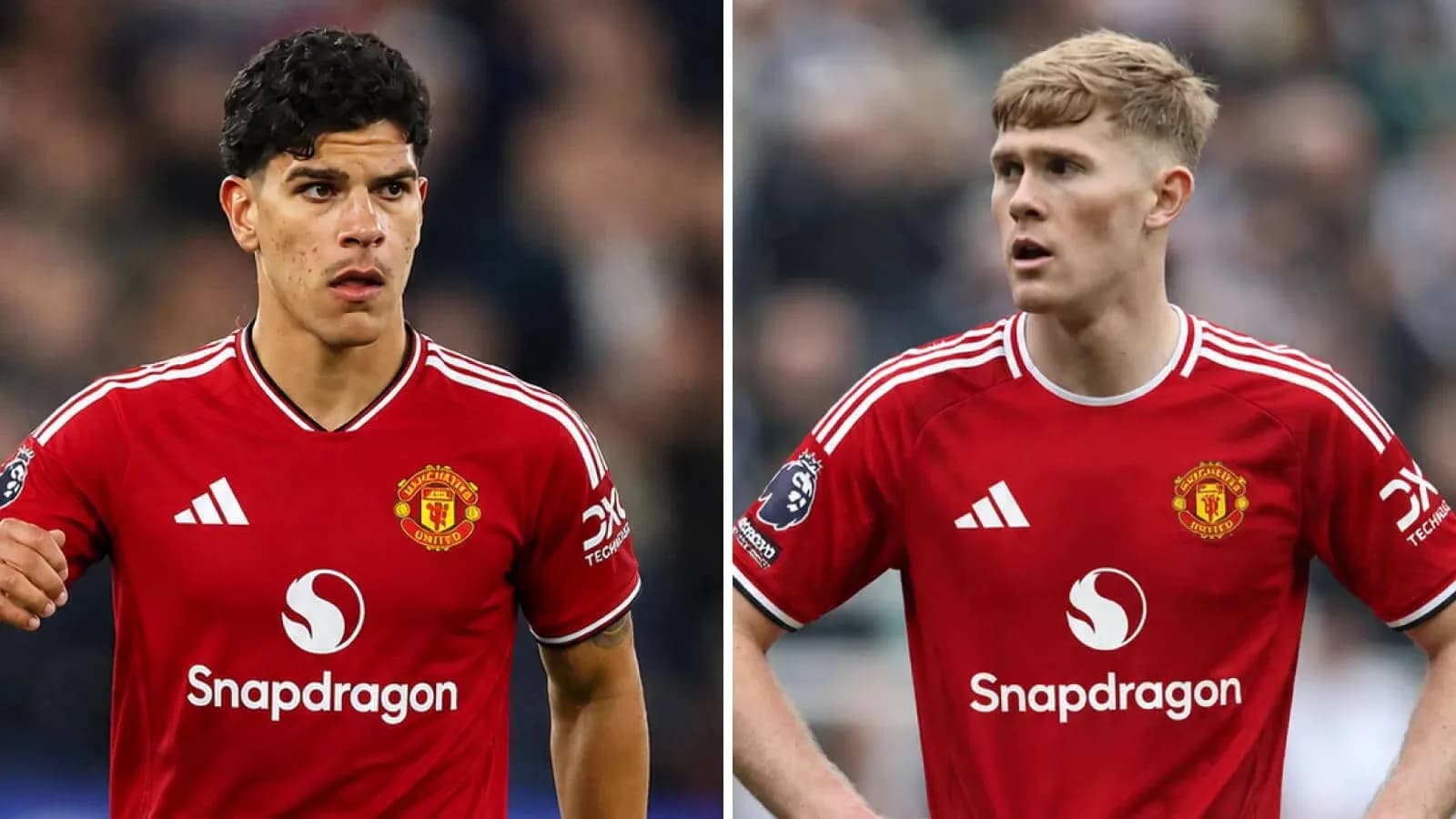 Jugadores de Manchester United en uniforme rojo Jugadores de Manchester United en uniforme rojo